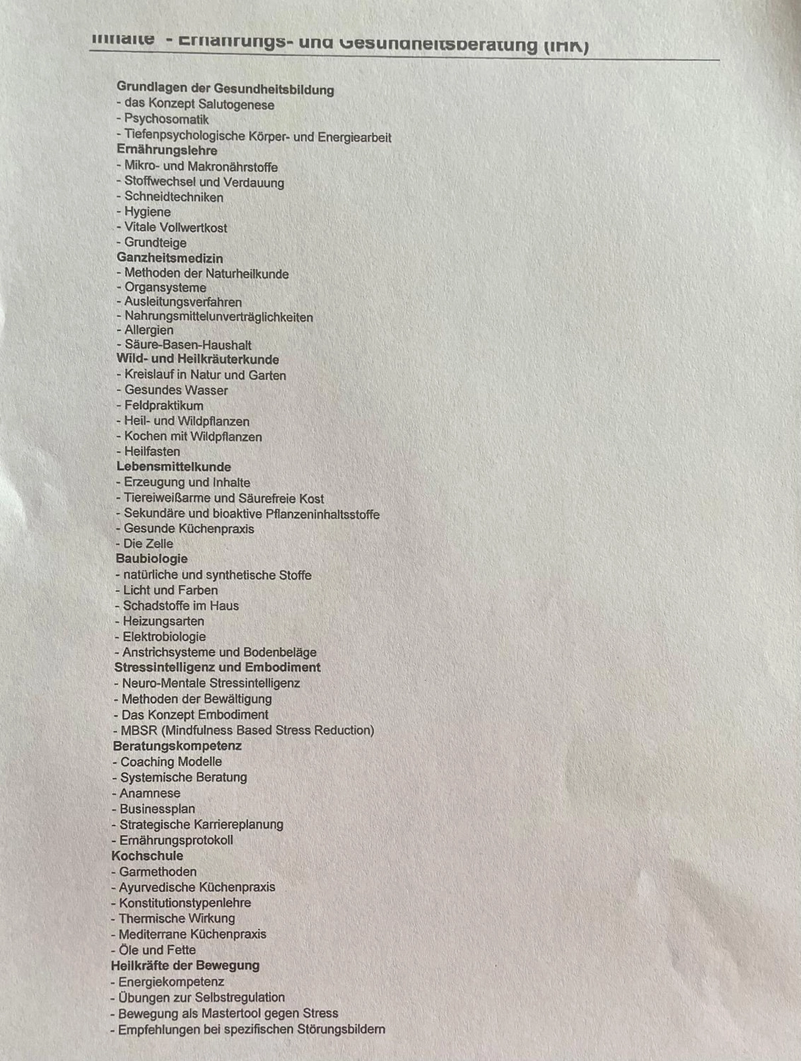 Vitalelebensweise - Martina Ernst, Zertifikat